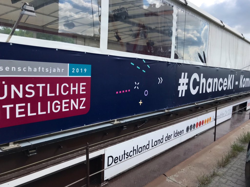 FraunhoferIAIS's tweet photo. #BehindTheScenes auf der @_mswiss 👀 Hier entsteht ab heute das schwimmende #Science Center zum @w_jahr #KünstlicheIntelligenz inkl. Exponaten von #Fraunhofer IAIS &amp; @fraunhofer_edu! #ChanceKI #AIgetIT https://t.co/ytXNnRaA7Q