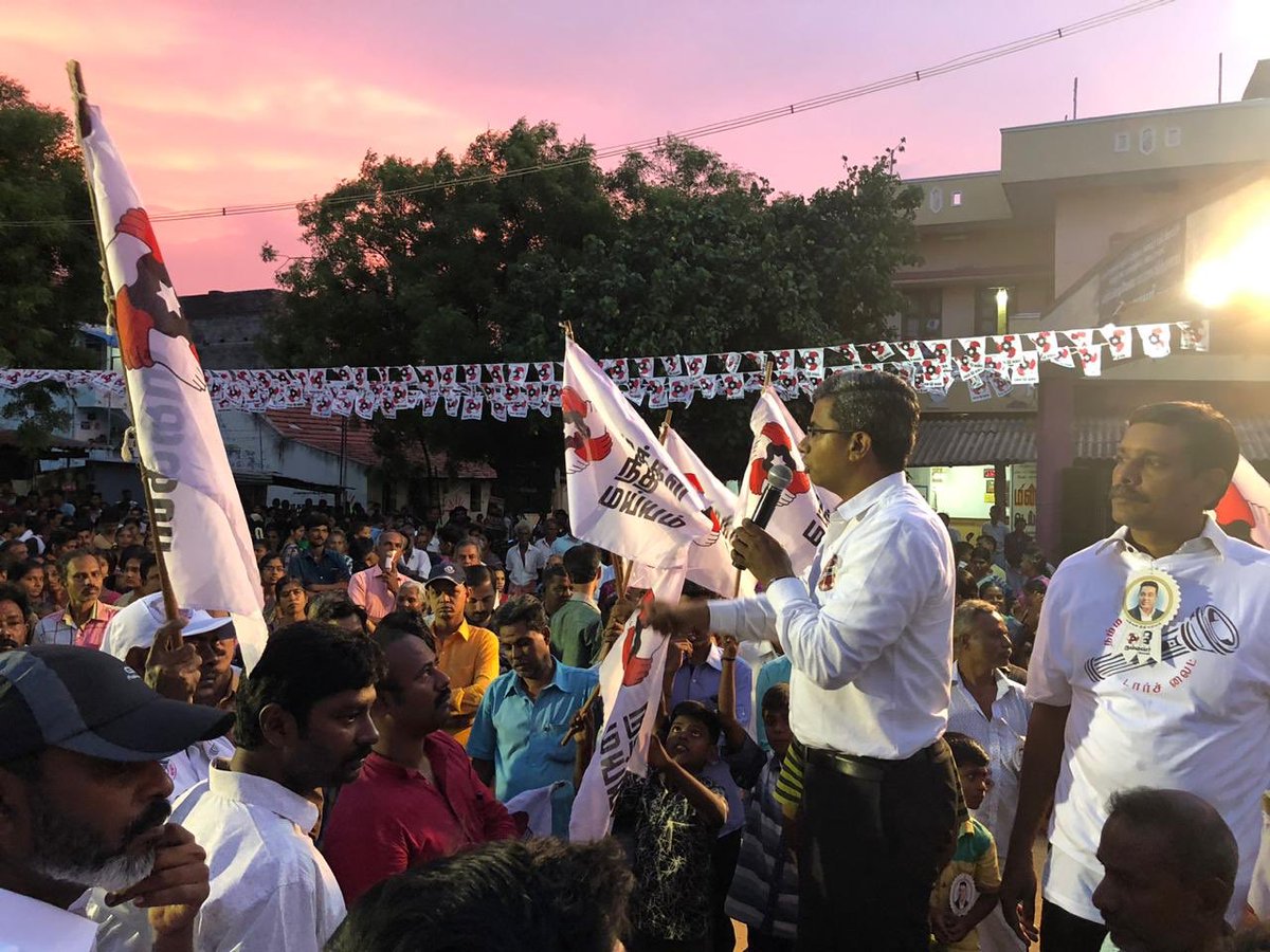 Campaigning for Mr Sakthivel - Thiruparankundram candidate. Wonderful reception for our leader and party in the assembly bypolls. @maiamofficial #naalainamadhe