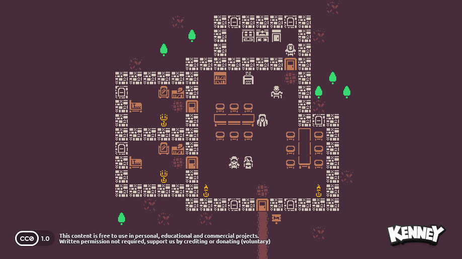 Now available for free, for everyone! The 1-bit #gameassets pack has 1,024 tiles/items/characters and is public domain licensed. Download: kenney.nl/assets/bit-pack #gamedev #pixelart #1bit
