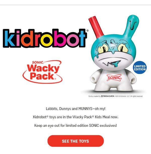 sonic kidrobot wacky pack