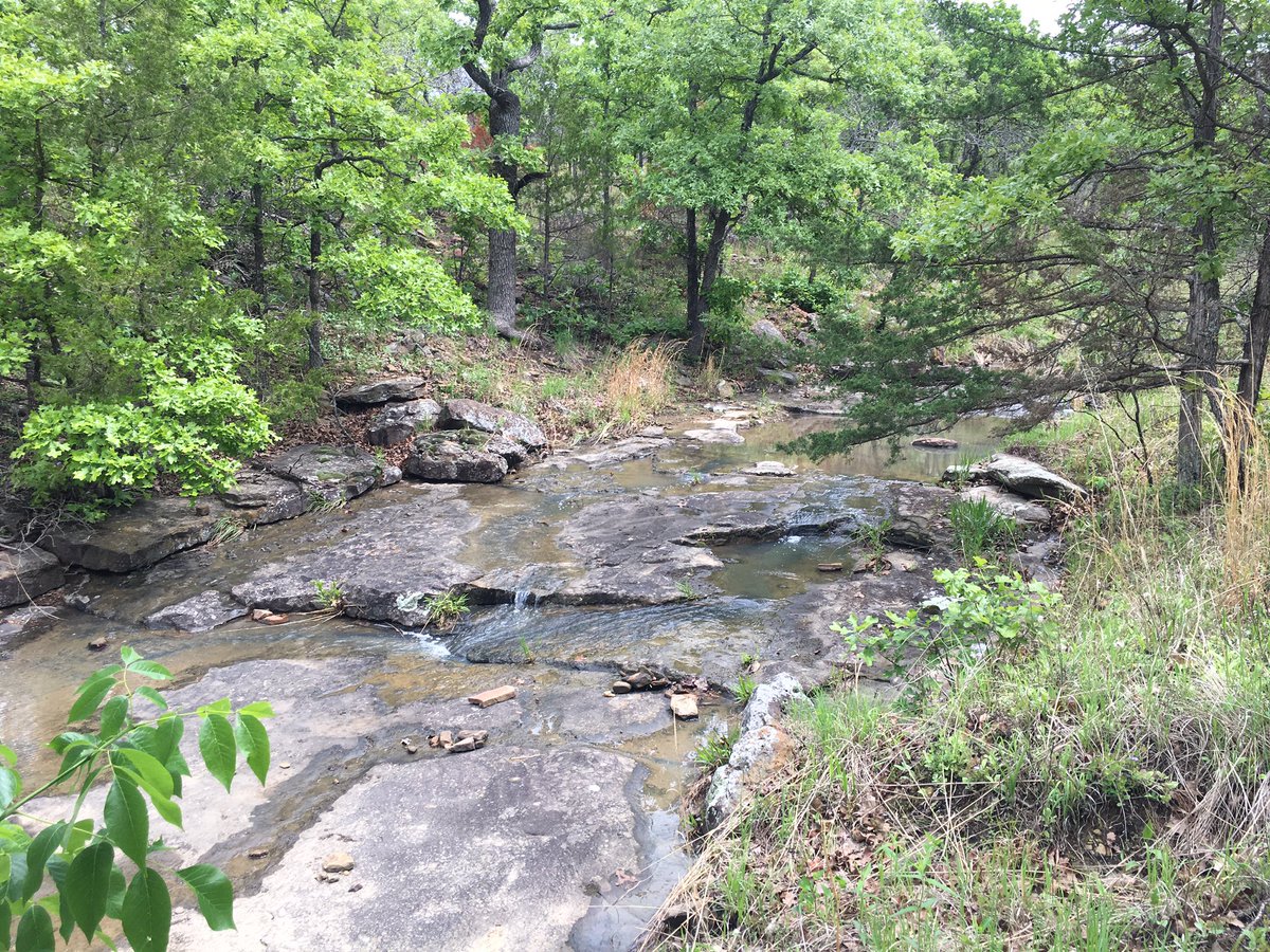 OutsideOklahoma's tweet photo. Osage Hills State Park. One of the  best hikes in the park is the Red Trail marked as a bike trail on the east side of the road just past Lookout Lake. The park office recommends  hiking the trail before you decide to bike it. #osagehills #oklahomahiking #oklahomaoutside https://t.co/Fa7PqHig0Q