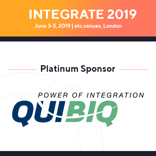 BizTalk360's tweet photo. QUIBIQ is a competence leader for integration with experience from over 500 projects. We couldn’t be more thrilled than to have @quibiq_de as one of our Platinum Sponsors and we look forward to seeing you soon in London! Please visit their stand during #INTEGRATE 2019. https://t.co/jTWy6Zb2WF