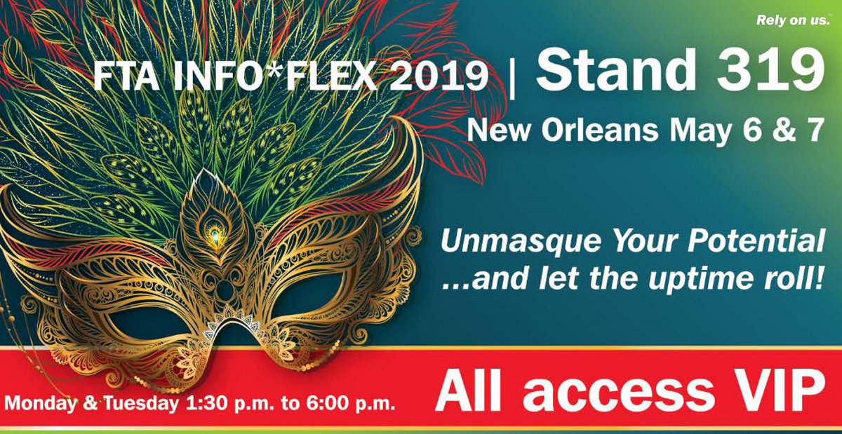 flinteresting's tweet photo. It’s GO TIME!  Flint Group is ready and excited to see YOU at #INFOFLEX2019.  Let’s discuss ways to unmasque your potential and let the UPTIME roll!  Commence countdown to show time! Stand 319 is where it’s at!  #flintgroupevent https://t.co/5PWh881Nfn