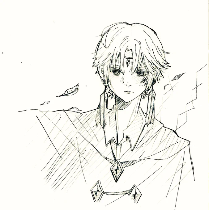 この前描いたとき楽しかったので…
魔法学院生だったときのシロネ先生(大捏造)。
常に首席で、優しくてただのイケメンだったと思います。…絶対モテてた。 