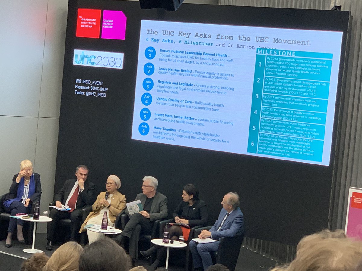 #HLMUHC competes w/ other issues on agenda - intergov’l negotiation to start in May: Will it be possible to keep people at centre &amp; focus on social contract? How to ensure political will? <a href="/UHC2030/">UHC2030</a> #UHC2030 <a href="/mmi_updates/">Medicus Mundi International Network</a> <a href="/IlonaKickbusch/">Ilona Kickbusch</a> <a href="/JemilahMahmood/">Dr Jemilah Mahmood</a> <a href="/GermanyUNGeneva/">Germany UN Geneva 🇩🇪🇪🇺</a> @GHC_IHEID