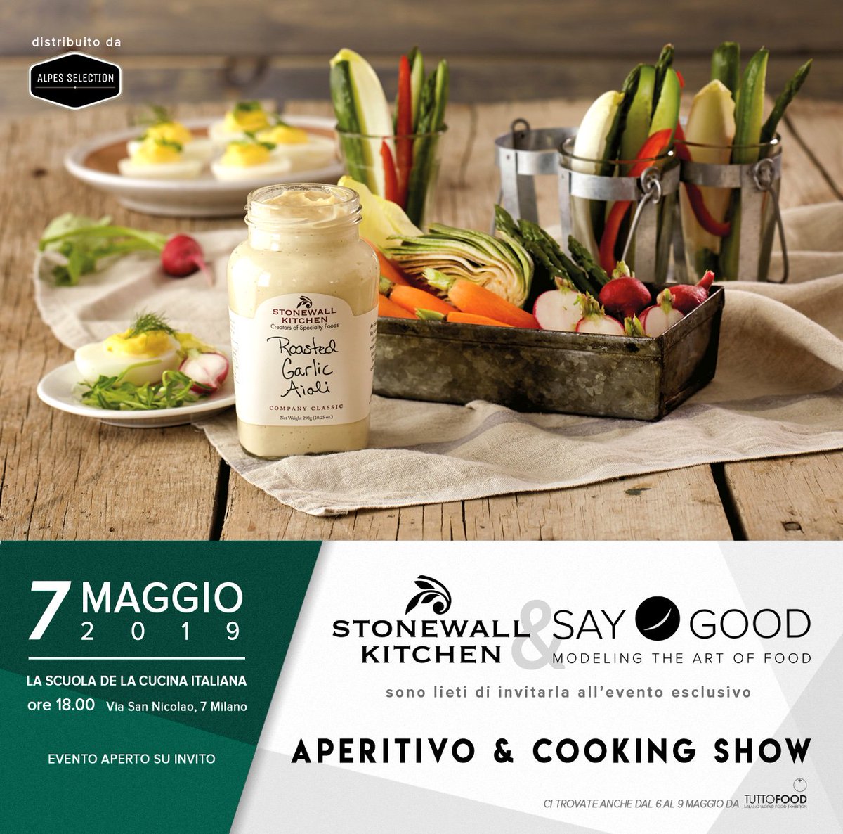 #SaveTheDate
Domani alle 18:00 seguiteci sui social, ci sarà il nostro aperitivo con #showcooking organizzato per <a href="/StonewalKitchen/">Stonewall Kitchen</a> - ricette dolci e salate preparate da <a href="/MonicaZacchia1/">Monica Zacchia</a> e <a href="/Spadellatissima/">Lina d'Ambrosio</a>.
#stonewallkitchenaperitivo #saygood #saygoodevents #stonewallkitchen
