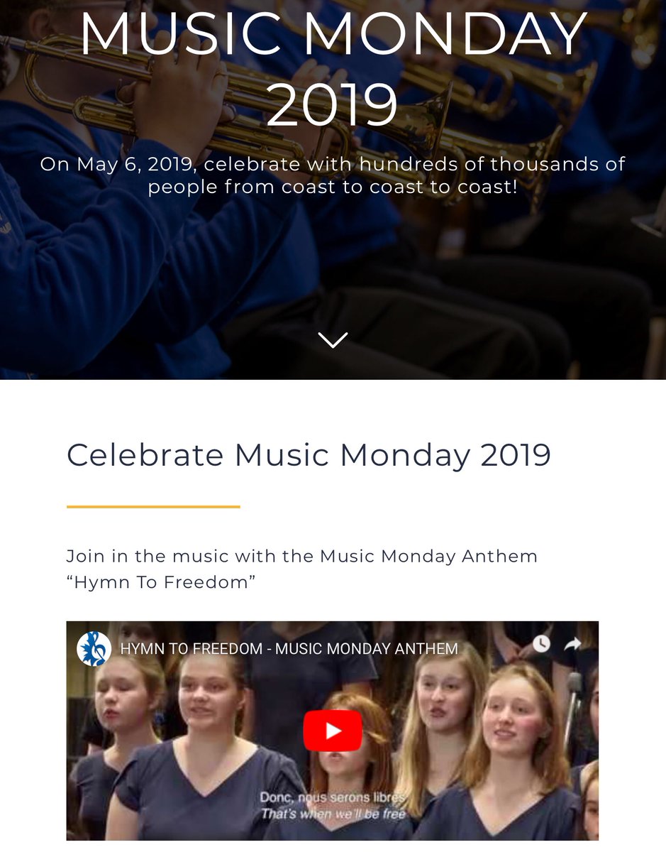 Today is Music Monday! Our music classes @CoronationPS will celebrate by listening and singing to this year’s anthem, “Hymn To Freedom” by Oscar Peterson. #coronationlearners #TogetherInHarmony