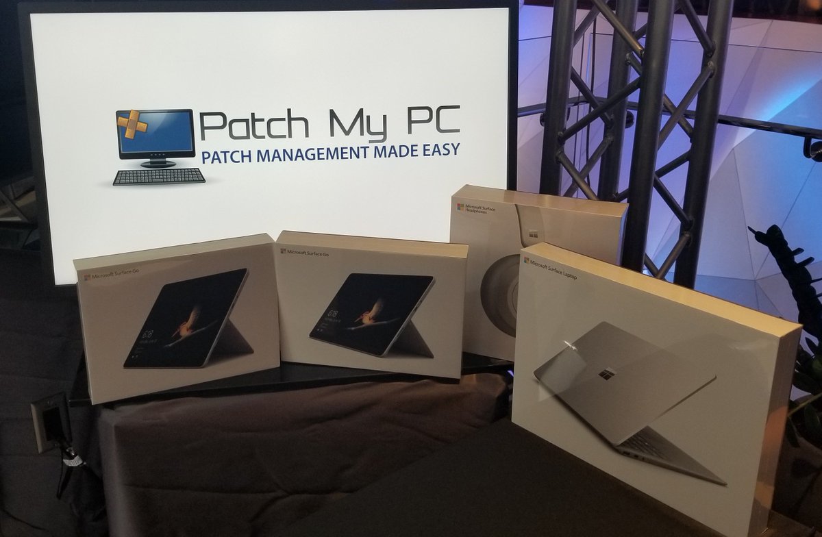 PatchMyPC's tweet image. Hey #MMSMOA attendees, who wants a #Microsoft #Surface GO for today&apos;s #PatchMyPC #raffle? Simply retweet and leave a GIF of how you would feel if you WIN! We are also giving away a #Surface laptop 2 in our 1 PM session today! Sign up at sched.co/N6gV @mmsmoa #SCCM