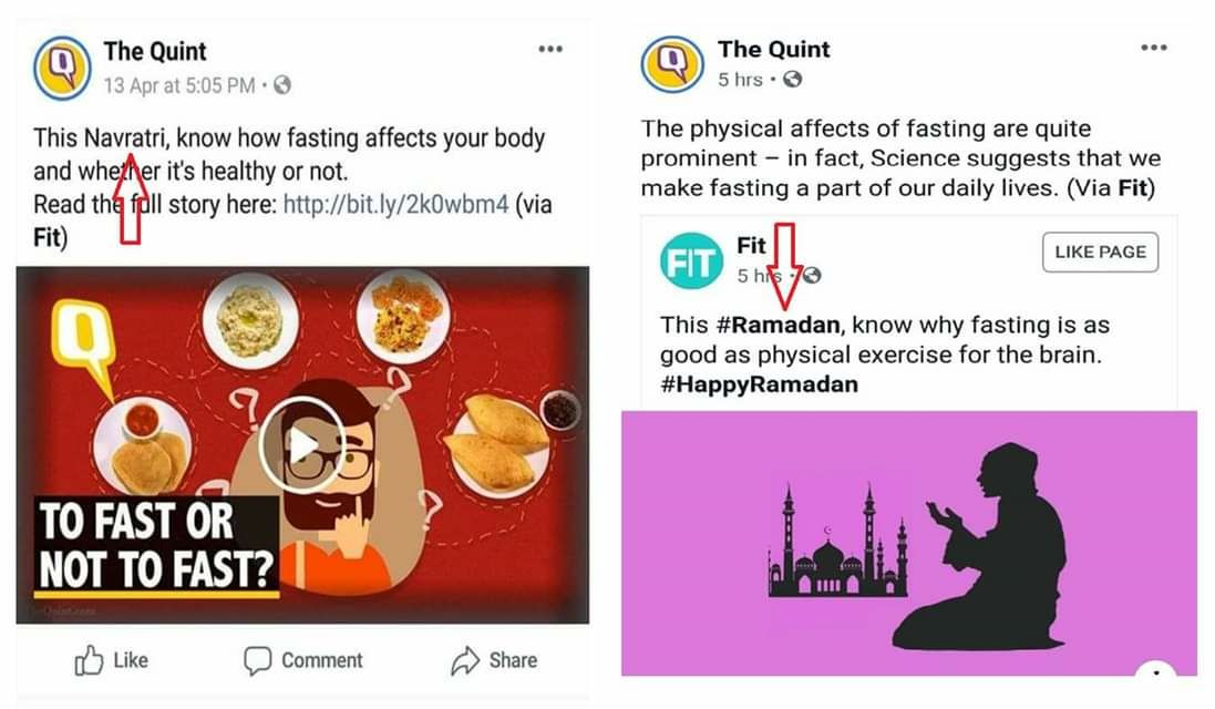Ethirajans's tweet photo. Fasting that affects our body during Navratri, boosts our health during Ramzan, discovers @TheQuint! https://t.co/B05RKjEmN0