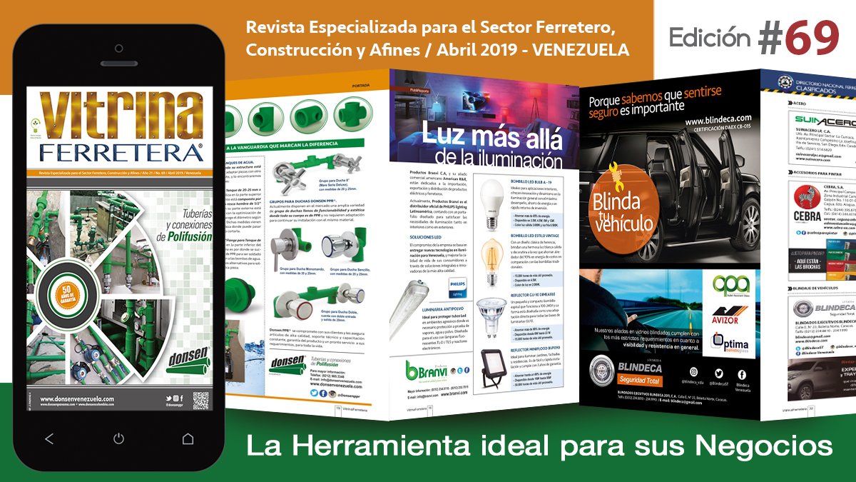 Revista #VitrinaFerretera #69, #Venezuela
La portada: Son muchas las ventajas que ofrecen las Tuberías y Conexiones de Polifusión de <a href="/donsenppr/">Donsen PPR</a> bit.ly/2DKNKOM

#revistavitrinaferretera #polifusion #ppr #plomeria #publicidad #revistadigital #construcciones #ingenieros