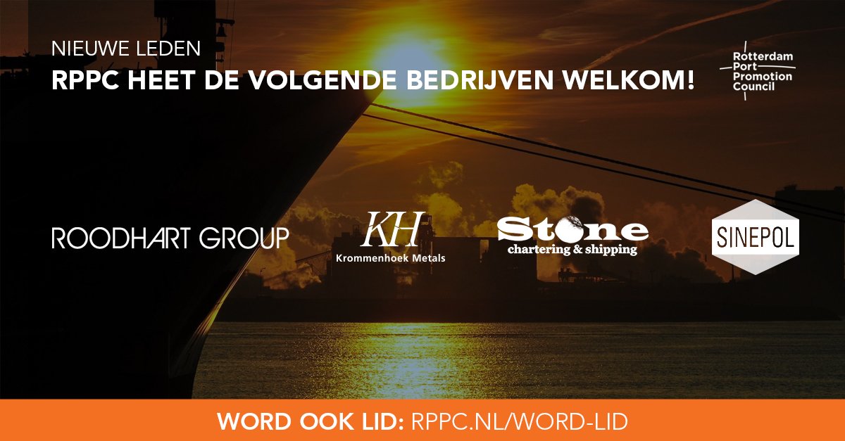 Vier nieuwe bedrijven zijn lid geworden van het Rotterdamse havencollectief. We heten de volgende leden van harte welkom: Roodhart Group - Pumps, Seals, Systems and maintenance, <a href="/KHmetals/">Krommenhoek Metals</a>, Stone Chartering &amp; Shipping &amp; Sinepol.