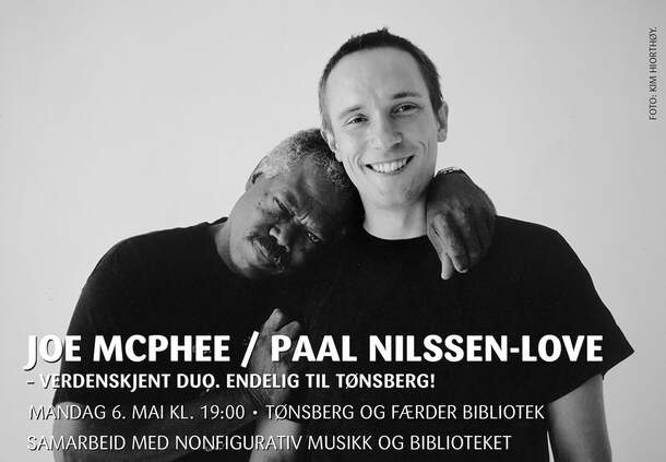Paal Nilssen-Love og Joe McPhee i biblioteket i Tønsberg 6.5 kl. 19. Konserten lørdag ble avlyst grunnet flytrøbbel, men vi får det til i kveld! urijazz.no