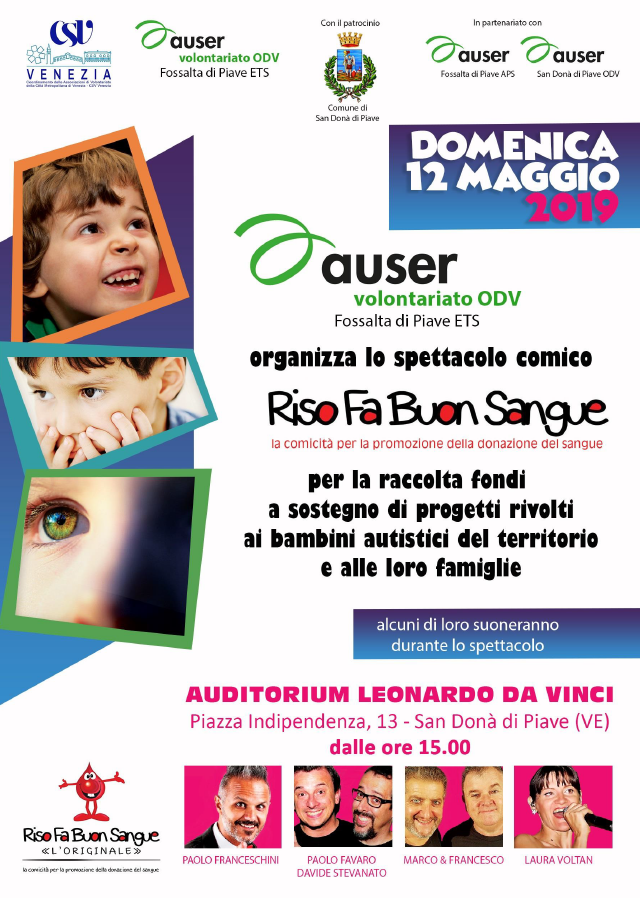 😍 Domenica 12 maggio vi aspettiamo tutti all' Auditorium Leonardo da Vinci a San Donà Di Piave per lo spettacolo comico con @Amicidelcabaret    organizzato dall'Auser di Fossalta di Piave
Guardate il video ➡️ bit.ly/2JldAfU