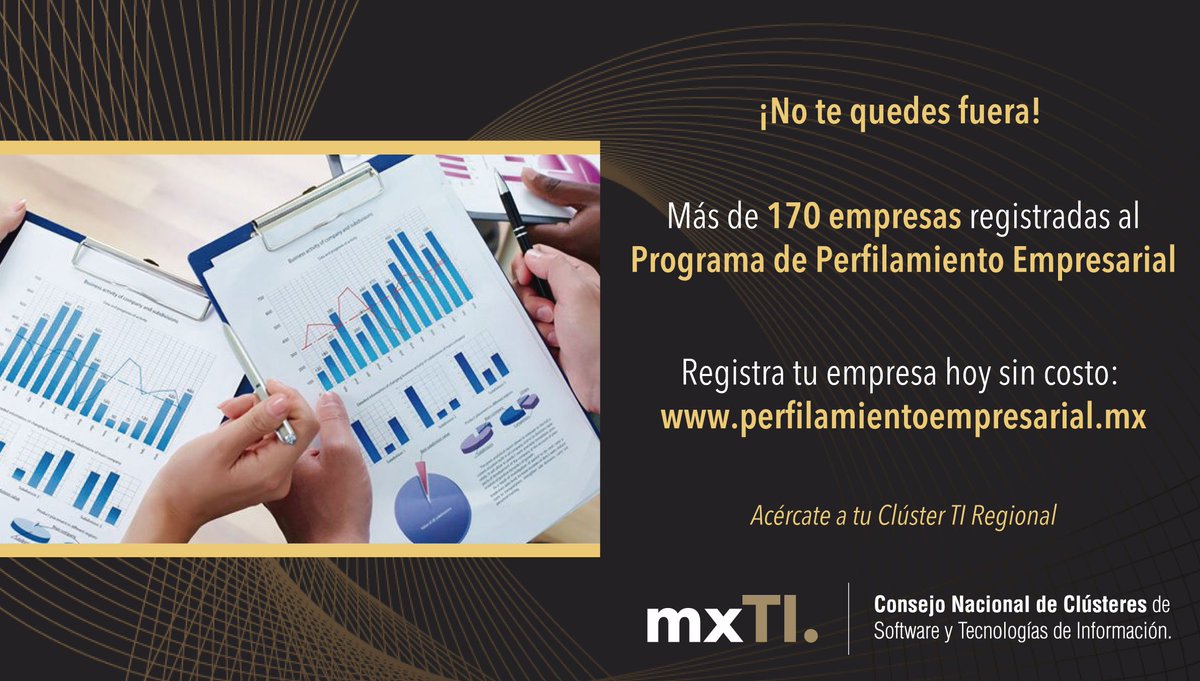 ¡No te quedes fuera! Aprovecha la oportunidad de hacer crecer tu empresa TI. Regístrate hoy sin costo, Programa de Perfilamiento empresarial; y a través de un autodiagnóstico obtendrás información relevante de tu negocio
perfilamientoempresarial.mx #Cluster #TI #Estrategia #Negocios