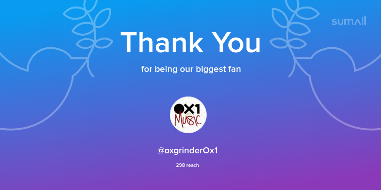 Our biggest fans this week: oxgrinderOx1. Thank you! via sumall.com/thankyou?utm_s…