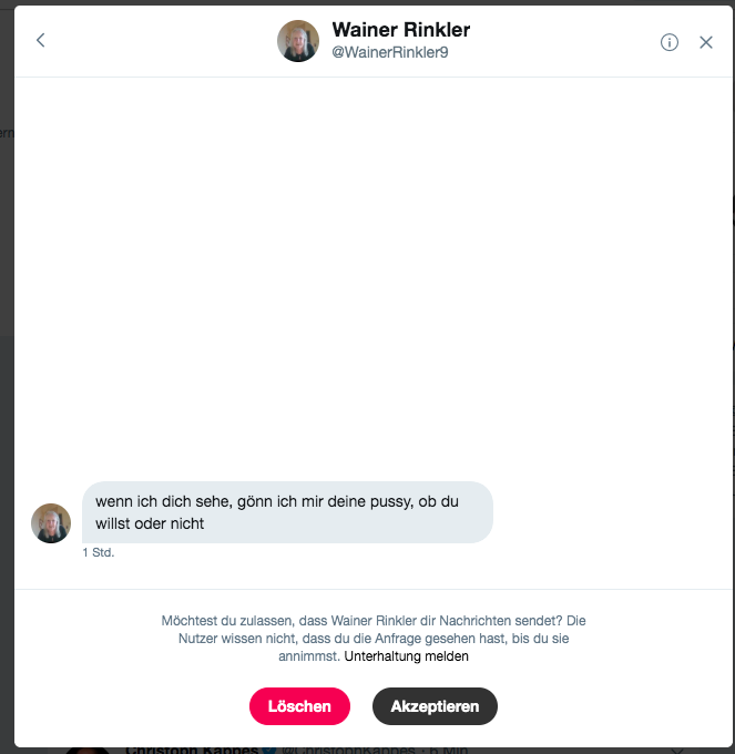 Sudelheft's tweet photo. Alltag. Aber nie normal. Und man gewöhnt sich auch nicht dran. Und ehrlich, wer mir mit Vergewaltigung droht, dessen Persönlichkeitsrechte sind mir scheißegal. https://t.co/ieVWy38C98