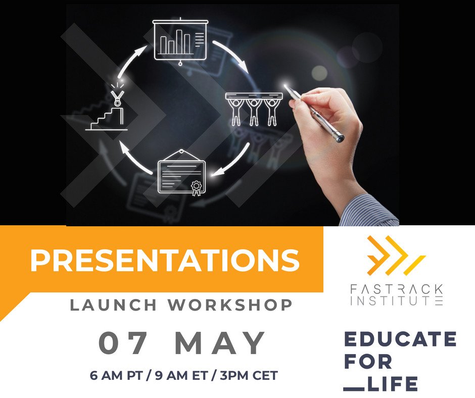 Fastrack Institute invites you to join the Launch Workshop virtual presentations for the Educatefor.Life global open innovation sprint. We invite you to join the call and support the teams with your presence. bit.ly/Presentations_…