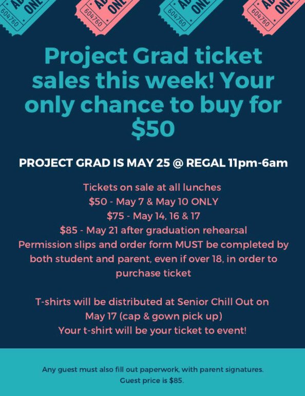 Buy this week and save $$$!!! #crhsprojectgrad2019