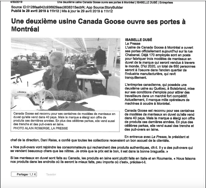 PropsHs's tweet photo. A second Canada Goose Factory has opened at our very own 333 Chabanel! https://t.co/FPHhIHw1Cw