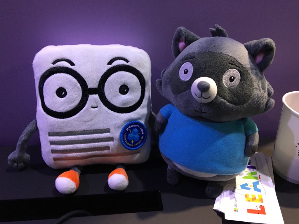 jimbobbennett's tweet photo. Bit is learning things at #MSBuild thanks to #MicrosoftLearn. Bit met @docsmsft and @karinakikies and learned some cool new skills.
#BitOnTour #BitAtBuild https://t.co/z9wZ3wxikv