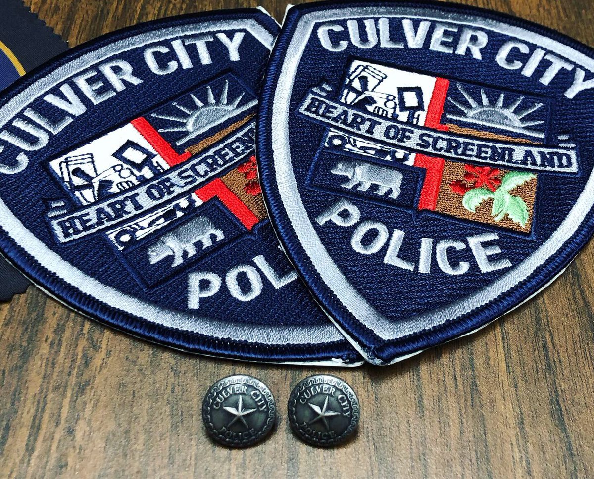 Culver_cityPD's tweet photo. Starting 5/27/19 officers will be wearing our new uniform patches and buttons! https://t.co/FMuKjil8pe