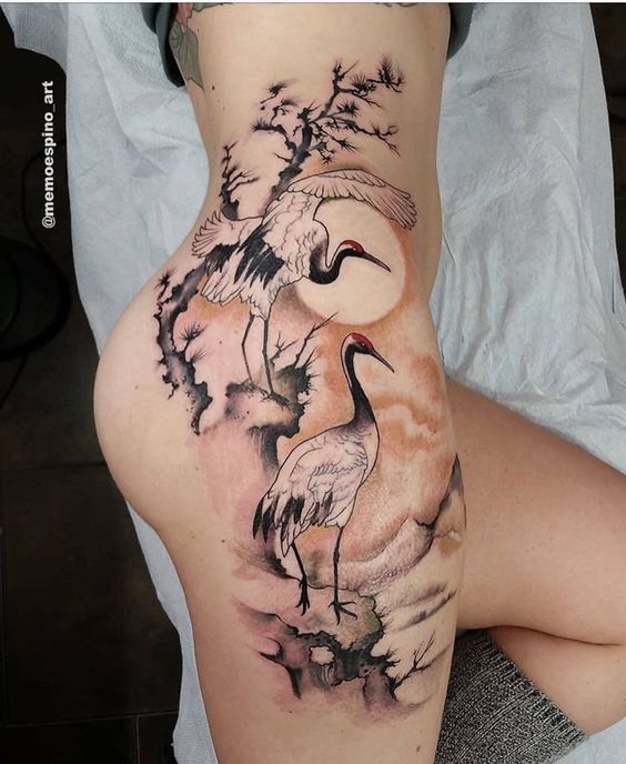 40 Japanese Crane Tattoo Designs For Men  Bird Ink Ideas  Crane tattoo  Tattoos for guys Japanese tattoo