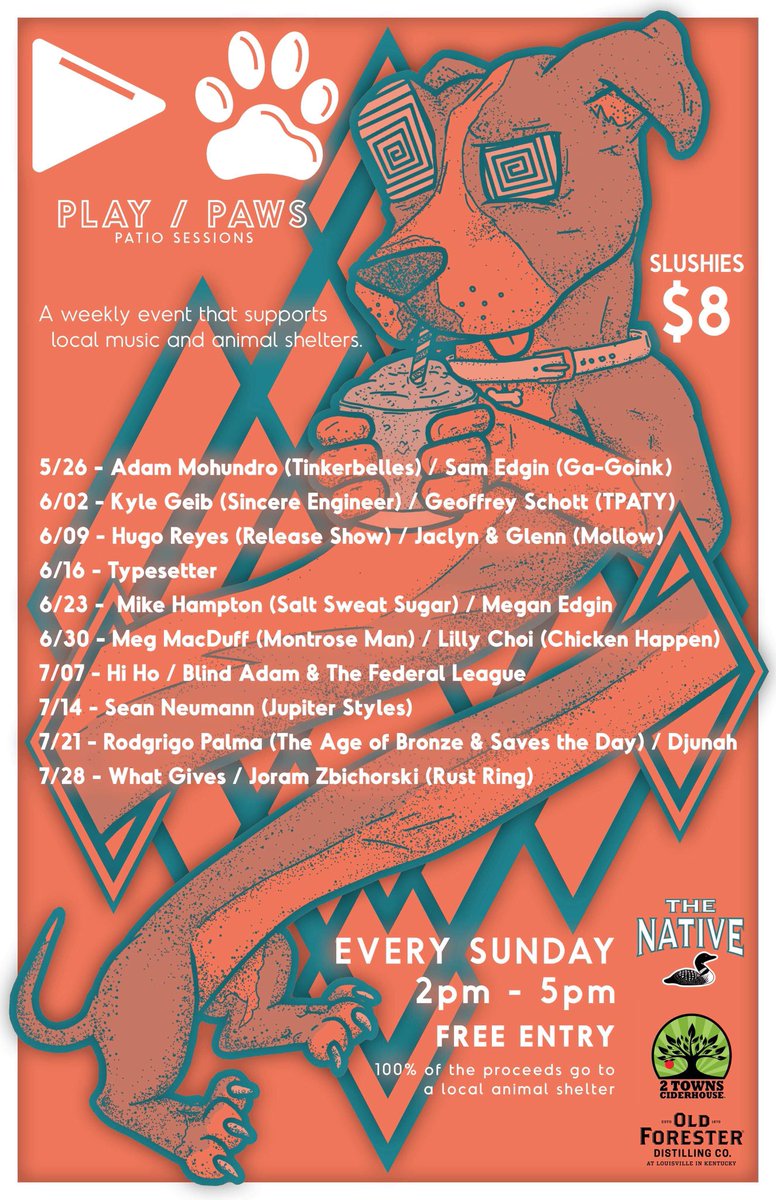 I put this thing together with some homies at the native this summer! Come and hang out with me and see a ton of talented bands.