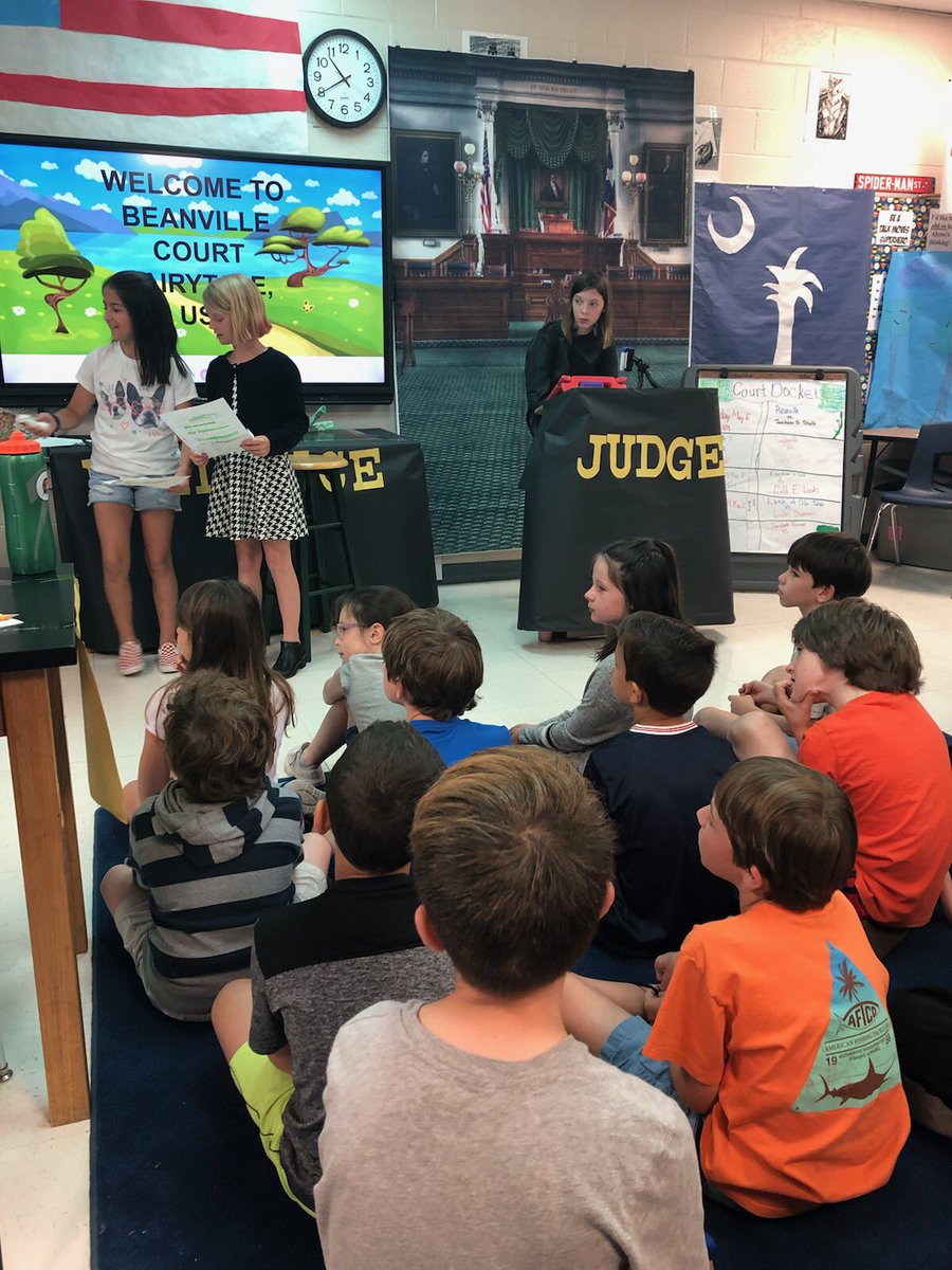 mrsbuechele's tweet photo. Mock trial- fairytale style! 3E loved being the jury and found Jack guilty! #betheonepinckney @ecsetser https://t.co/hw6O24aF0f