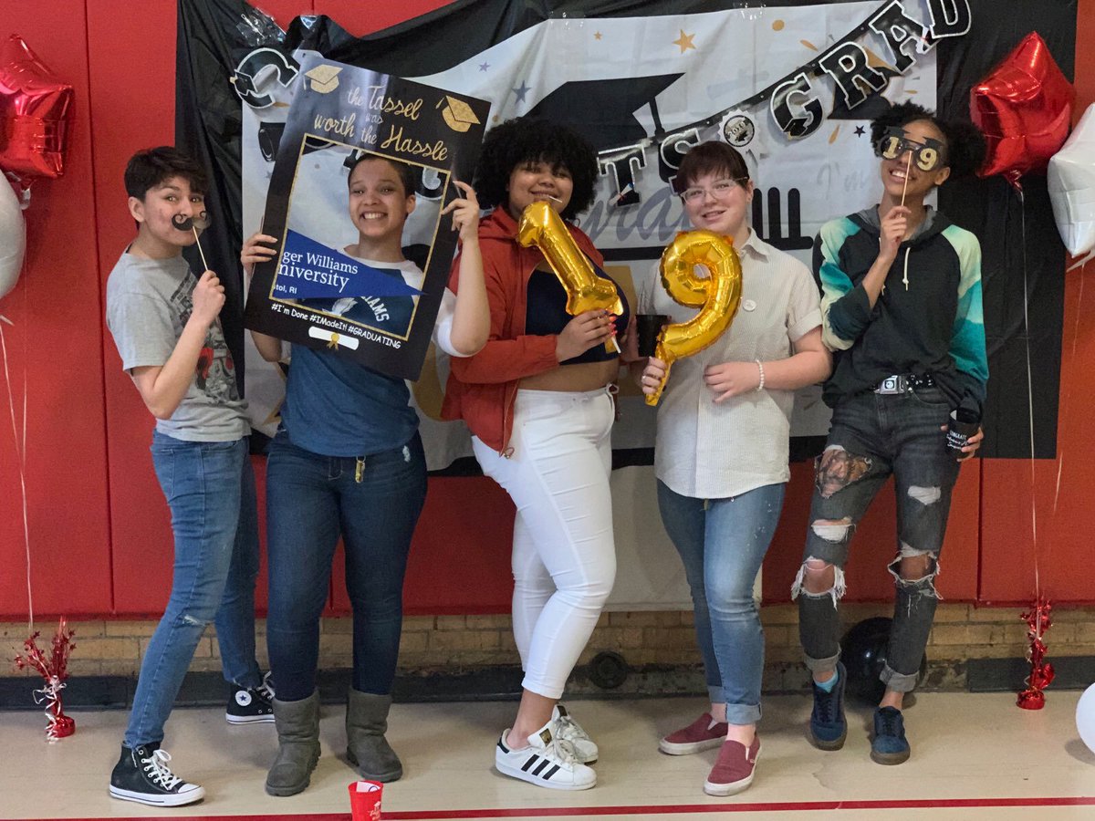BrownCAC's tweet photo. College Advising Corps at @BrownUniversity and Tolman High School honored seniors with a scavenger hunt for raffle prizes. The College Adviser, Liz Ramon, and the Guidance Department hosted a spectacular event. #DecisionDay #CollegeSigningDay #BetterMakeRoom @AdvisingCorps https://t.co/c0DOAOYPqP