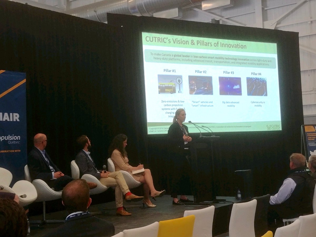 CUTRIC_CRITUC's tweet photo. .@kristina_mlakar participated on the Connected and Automated Vehicle Deployments panel at the @OmniAirCon Plugfest discussing the work in CUTRIC's Smart Vehicle Project. #QuebecPlugfest @PropulsionQC https://t.co/yWvilLHz0O