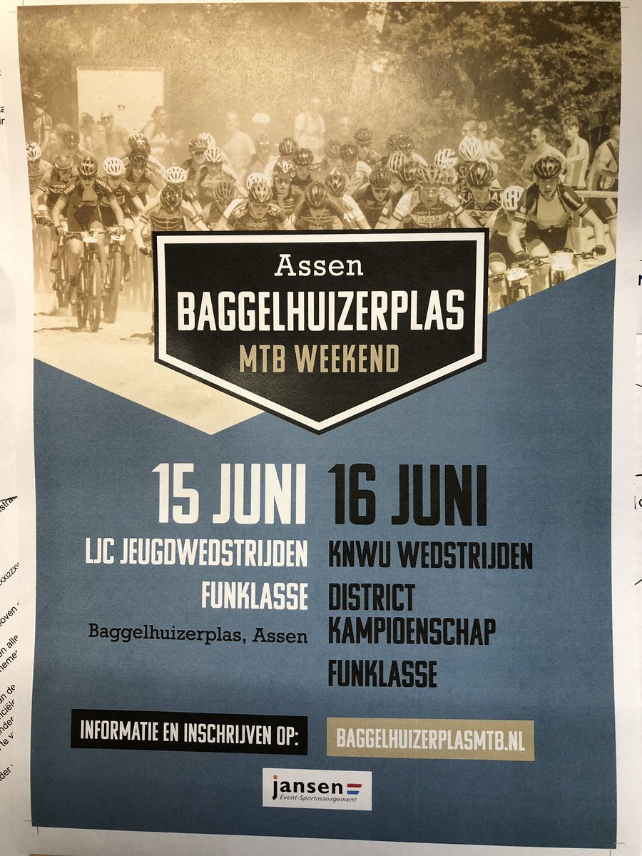 wielernieuws18's tweet photo. De 9e editie van het schitterende en unieke Baggelhuizerplas mtb weekend op 15 en 16 juni in @Gemeente_Assen met ook het District Kampioenschap mtb @KNWU op de zondag. Zaterdag de LJC jeugd. Ook 2 keer de funklasse voor liefhebbers. @JesEvent @OpFietseDrenthe https://t.co/X3zoXh0VXD