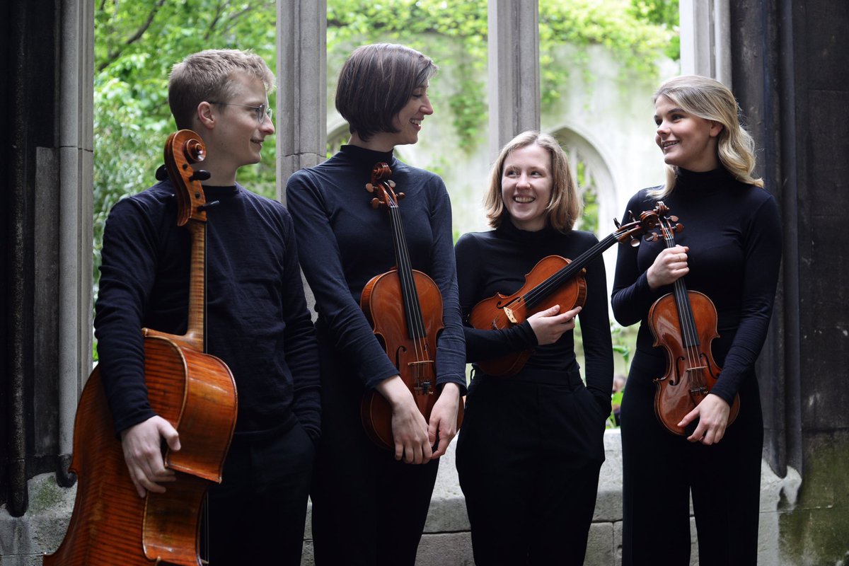 Today the wonderful @eiwerner took some pics for our new website.. and then we rehearsed Webern’s ‘Langsamer Satz’. Anyone else love this piece as much as we do?