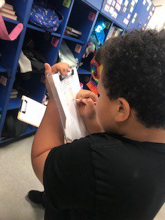 Inspired_Bailey's tweet image. Going on a 3- D shape hunt @Lincoln_RCS @KarenKhester (Wish you could hear the discussion btwn students deciding what shape school items are!) #TalkingAboutMath #MakeMathFun @RCS_NC