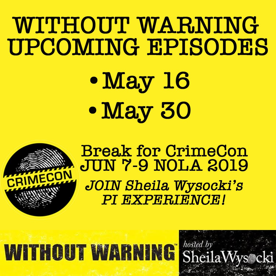 scrappymomPI's tweet photo. Upcoming Episodes Update! Please note: There will be a Break for @CrimeConHQ where Sheila Wysocki joins other world-class PI's in taking you through a real-life murder investigation from her current portfolio! #PIExperience #ColdCase #TrueCrime #CrimeCon #SheilaWysocki https://t.co/TOOf7Rc5d2