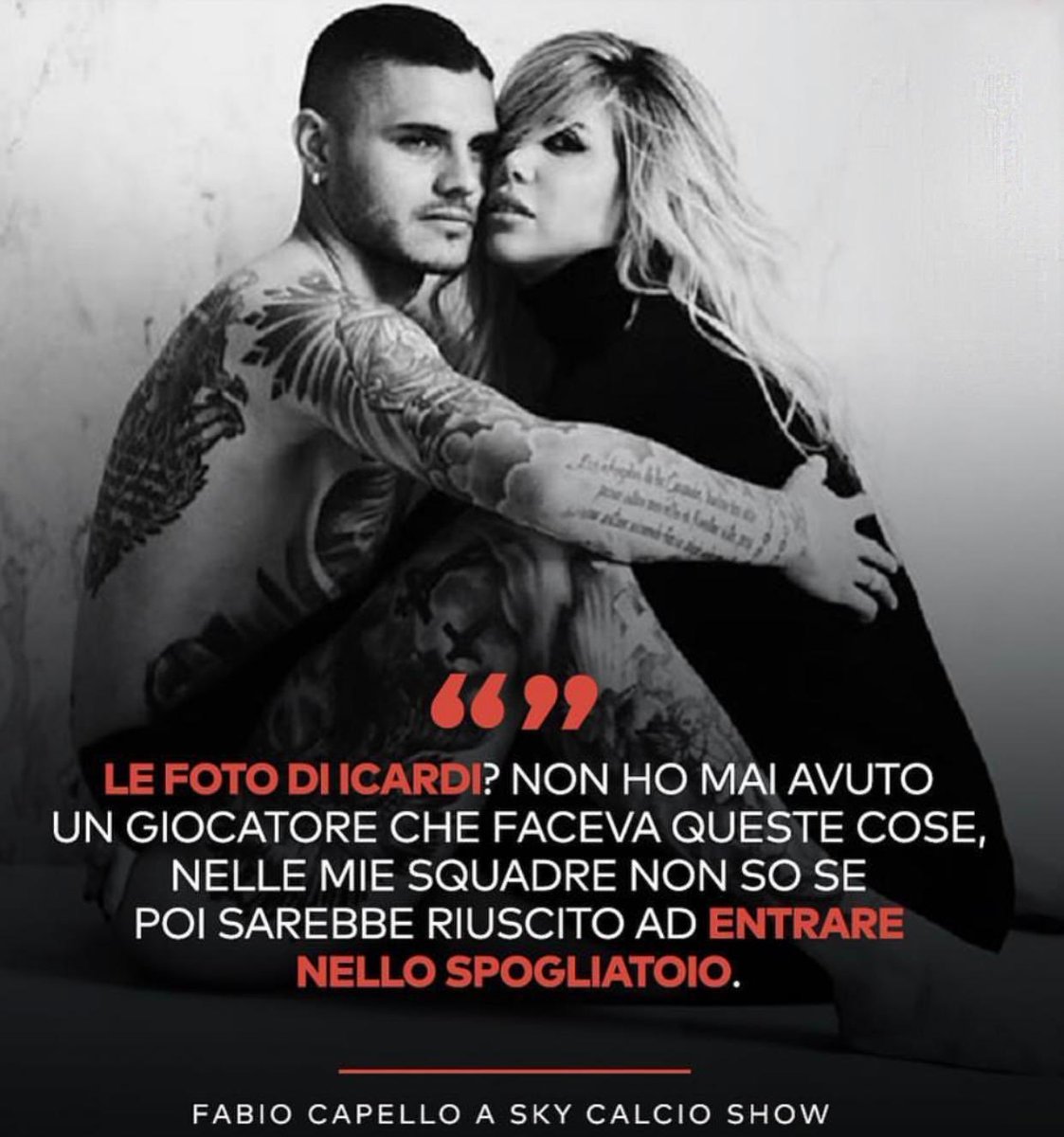 wanditanara's tweet photo. Caro Fabio Capello, come allenatore ha tutta la mia stima, ma di opinionista ad opinionista.. ti ricordo qualche giocatore Top che è riuscito ad entrare nel tuo spogliatoio facendo “queste cose” .. 10 anni fa potevano avere qualcosa di strano, OGGI NO! https://t.co/9N3d72bgCI