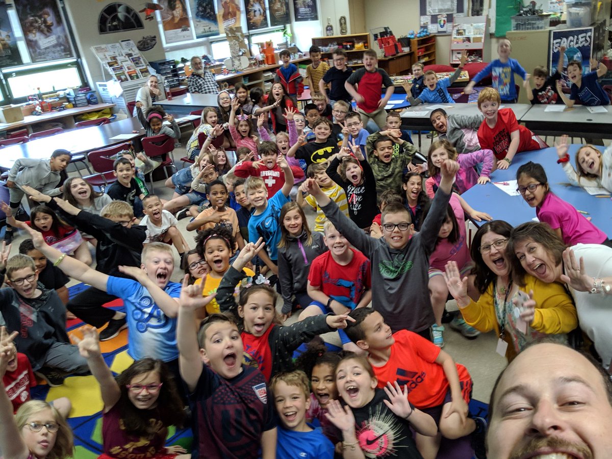 DiscoveryWH's tweet photo. 2nd grade kicking off our #GDD19 with Rube Goldberg machines! Time to raid the #DiscoveryWSD supplies #WhitfieldProud #wilsonsd. #designthinking https://t.co/NkH7wuhq8N