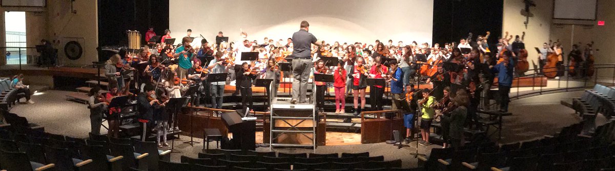 The combined orchestras are prepping for tonight’s opening performce of Fine Arts Week. The show begins at 7:00pm!!!