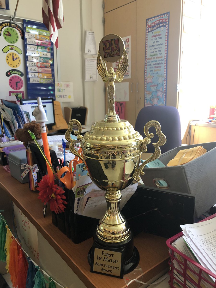 Our class won back the trophy! Hard work pays off!!!@Good2noeMath <a href="/N_Crawford1/">Nicole Crawford, Director of Elementary Education</a> <a href="/FirstInMath/">First In Math</a>