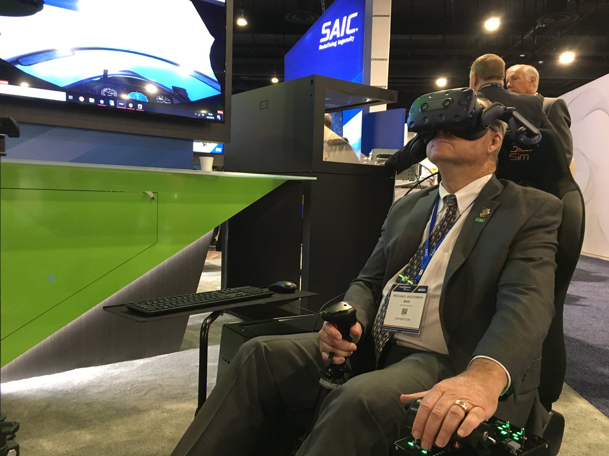 SeaAirSpace's tweet photo. Many exhibitors are demoing virtual reality simulators, giving attendees the thrill of flight... virtually! #SAS2019 #VR https://t.co/43t6IaAAYB