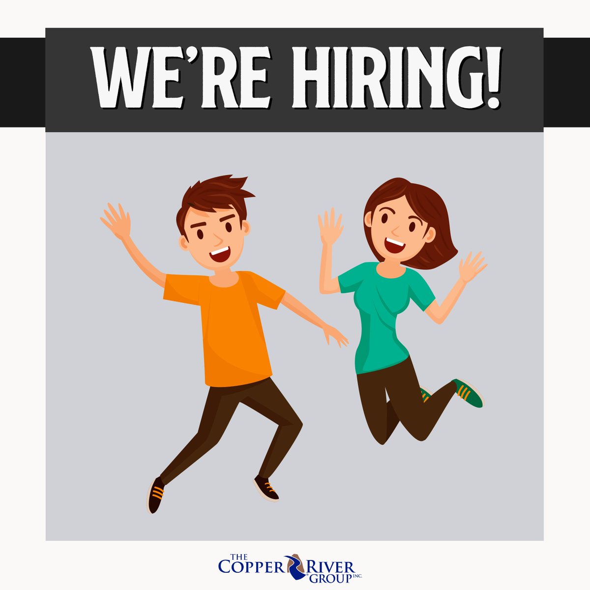 CopperRivrGroup's tweet photo. We are hiring again! Let us know if you have an individual in mind who you think would make a great addition to our team! https://t.co/N2wxSgdd0z