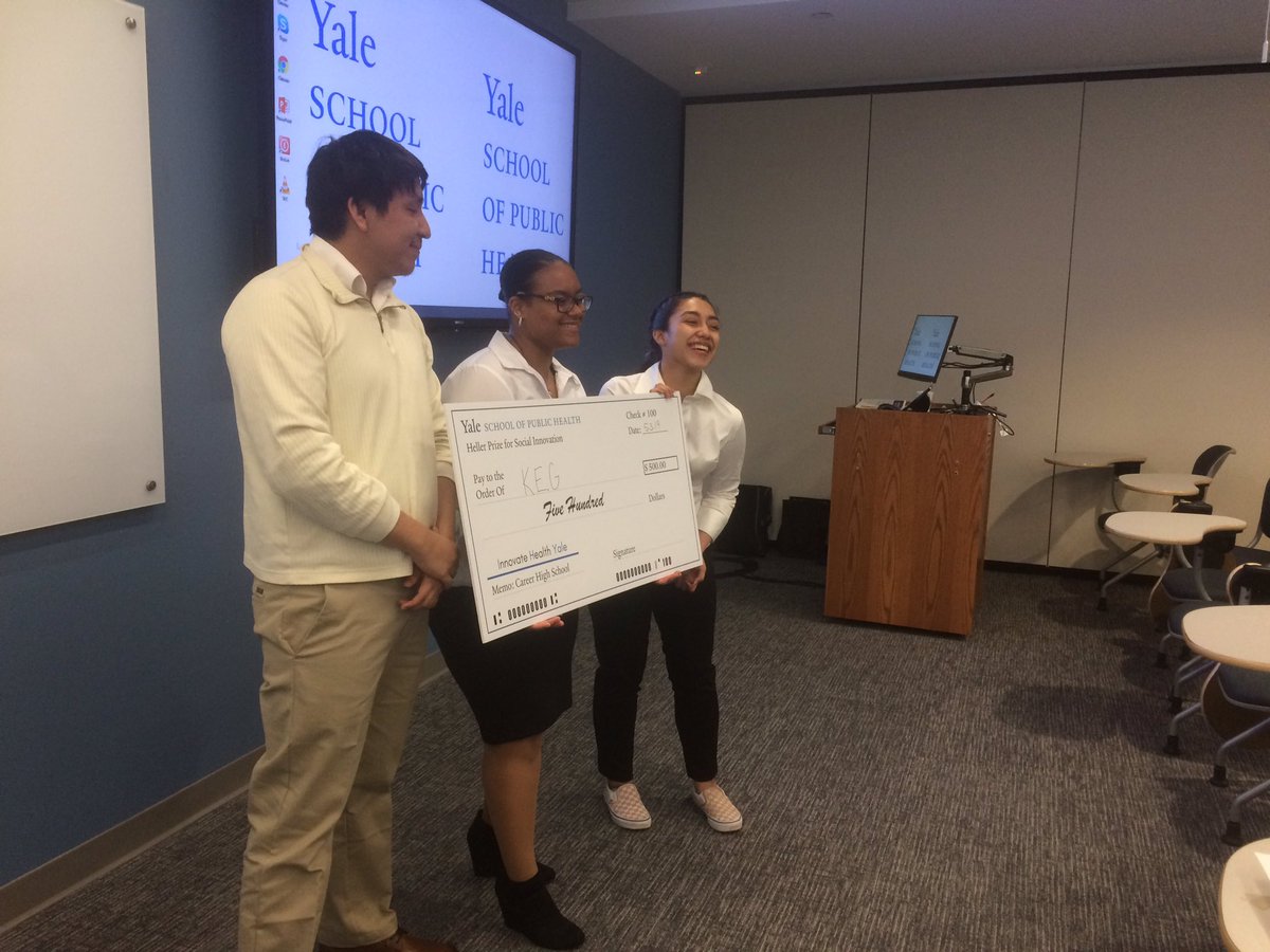 IHYale's tweet photo. Students from Career HS #nhps presented their #socent projects today! Congrats team K.E.G! https://t.co/qErQrYHBIT