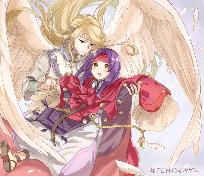 #FEHイラストダブル 
サナキとリュシオン
FEHではちょっと仲良くなってるといいなあ 