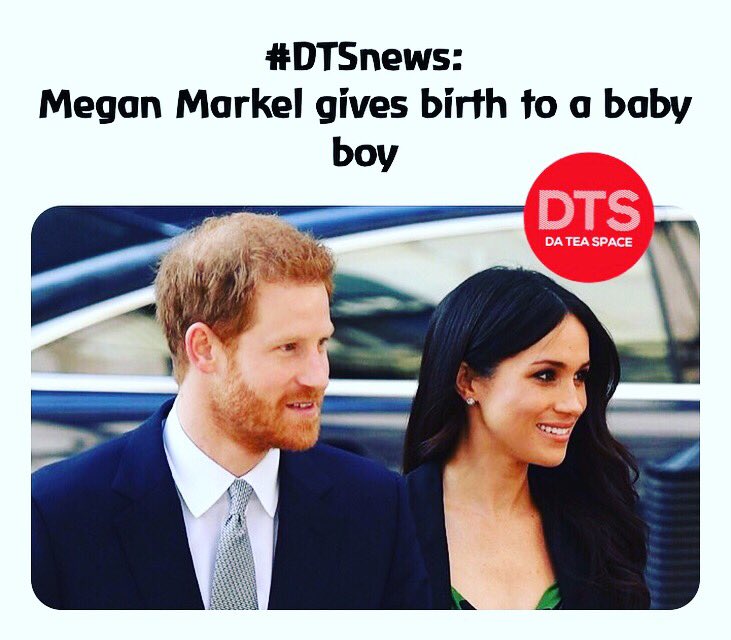dateaspace's tweet photo. #DTSnews: The #duchessofsussex, #meganmarkle has given birth to a baby boy weighing 7lbs 30z. 

The #dukeofsussex and the #duchessofsussex have welcome their first child, #princeharry is said to be over the moon. Mother and child is doing well, the #palace announced. https://t.co/i3tMFPtERH