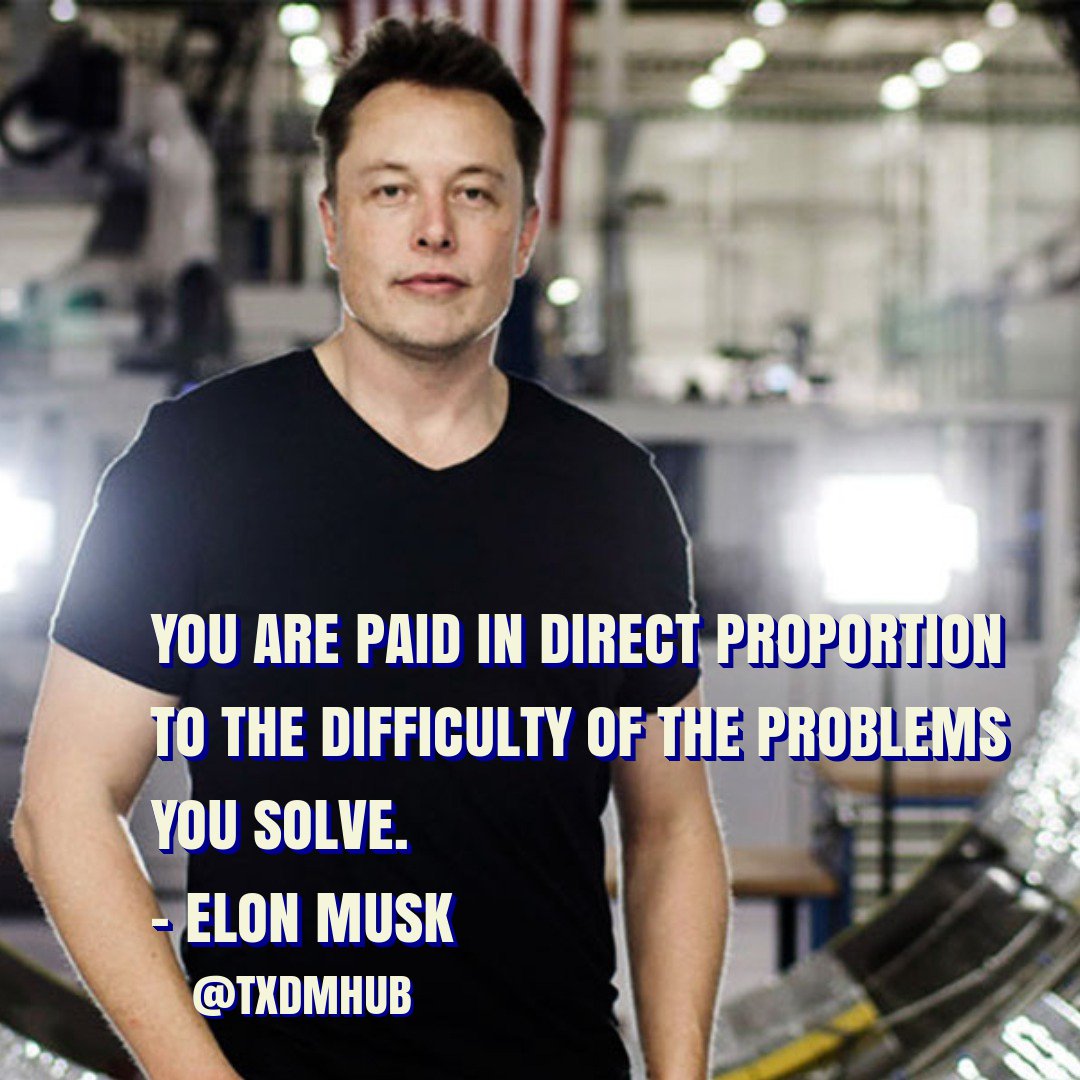 What are your thoughts on Elon Musk being a problem solver? Do you agree what he says? Comment your thoughts below.
-
-
#xrp #xrpthestandard #xrpcommunity #ripple
 #love #fintech #btc #cryptmemes #inspiration #Entrepreneur #coindesk #coinmarketcap #cointelegraph #luxurylifestyle