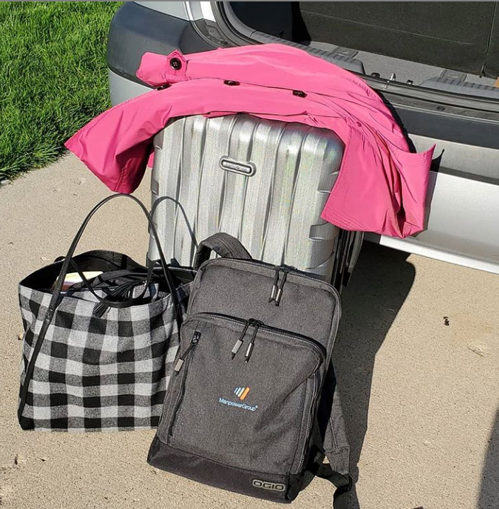 DebNovakGard's tweet photo. Bags are packed and ready to go. Driving to HQ in Milwaukee to meet the Great Plains Leadership Team this week! #TravelingBackPack #DayWithDeb https://t.co/B9dbxFP7sh