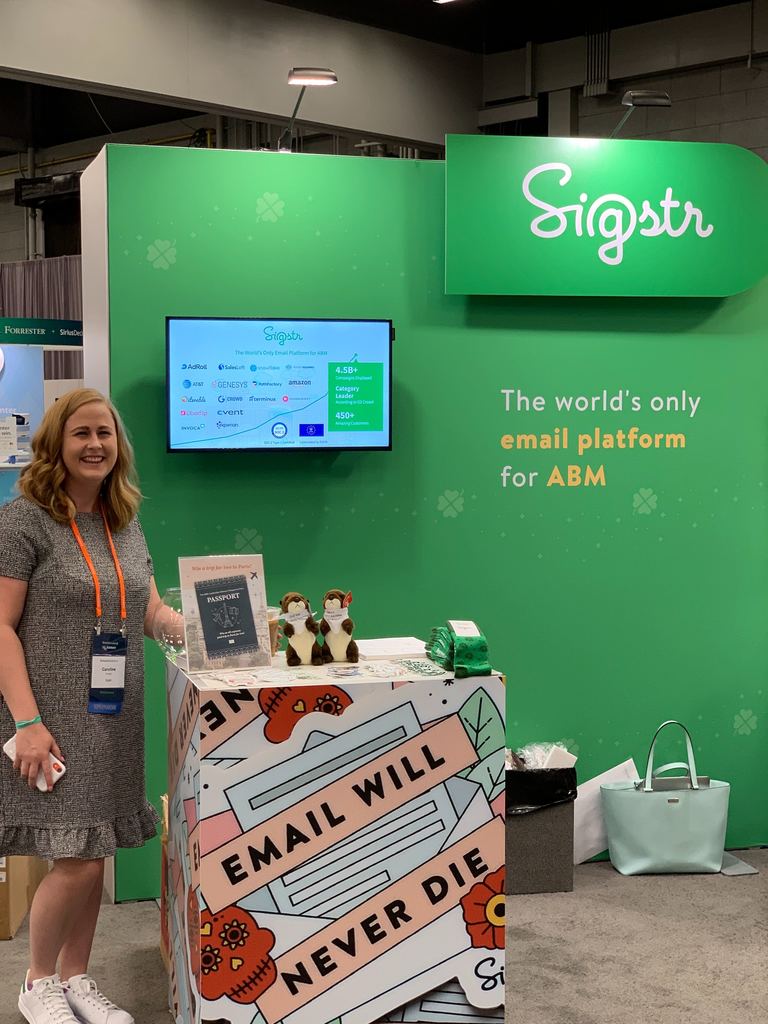 justinkeller's tweet photo. ☘️ Come visit the @Sigstr booth at #SDSummit! We’ve got…

👟 Limited edition stickers.
🐻 Adorable Sigstr Ottrs.
🧦 Your new lucky socks.
📧 The only way to turn your employee emails into an #ABM powerhouse. https://t.co/7Oj6tauyAc