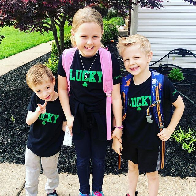 gregabel's tweet image. My Irish Kids are feeling lucky today!  They decided to break out the St. Pats day gear? In a few weeks they can bring out the Cinco de Mayo shirts.