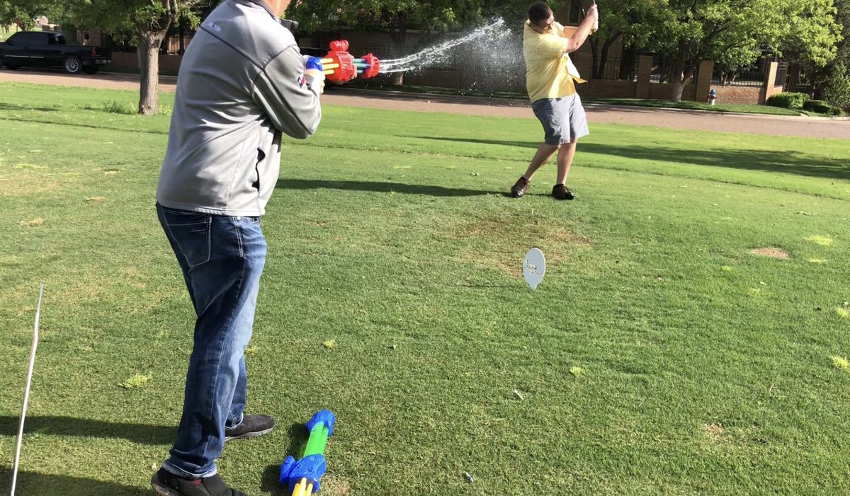 CHArchitects_TX's tweet photo. Golfing to benefit @childshomeLBK. Most (all?) teams made a donation to NOT get sprayed by @pchristy11... where’s the fun in that?! We said we’d only donate if the water cannons came with it! Great cause, good fun.
Appreciate @jakecmaxwell &amp; the gang for being good sports https://t.co/Gv2yPBdBBf