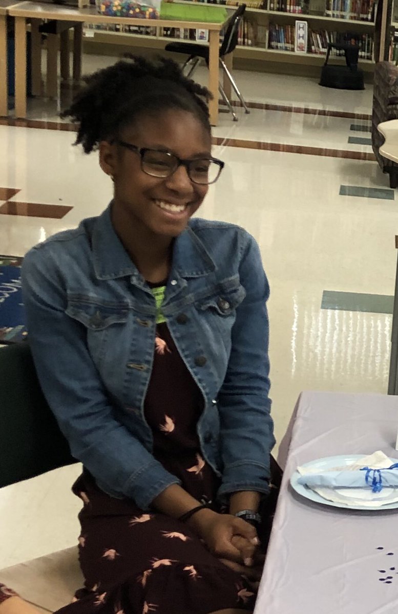 Sessumspride's tweet photo. Let’s celebrate Miss Ta’Liah Randolph for volunteering 250 hours at Sessums Elementary this school year!  She is a 7th grader from @HCPSRodgers Ta’Liah arrives to Sessums with 5th grade teacher mom and gives her time in the media center &amp; front office!  #YES2HCPS @HCPSCommunity https://t.co/Q5axpaKaRT