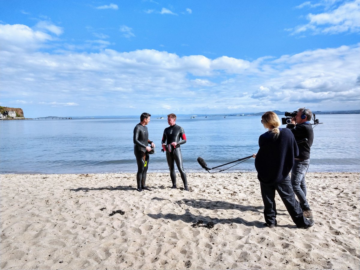 eicc's tweet image. On location filming scenes with @marshallcdallas &amp;amp; @DougieVipond for #bbclandward. #ScotlandIsNow #openwater #wildswimming #scotlandsriviera @BBC